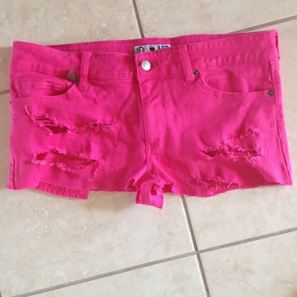 Hot Pink Ripped Shorts