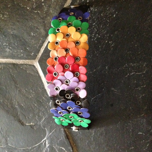 Pleather Rainbow bracelet