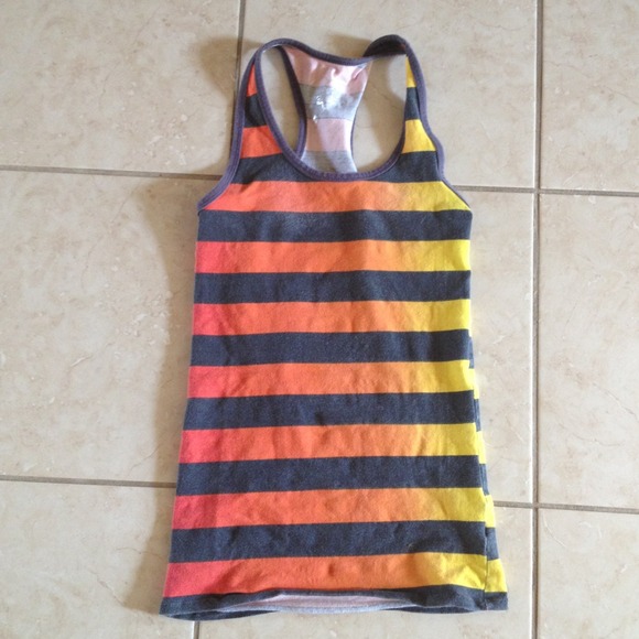 Yellow & Orange Striped Tank Top