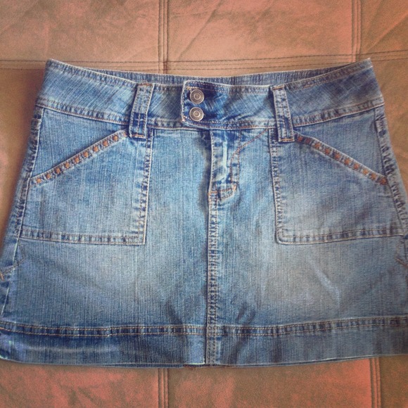Hydraulic Denim Mini Skirt Size 7/8