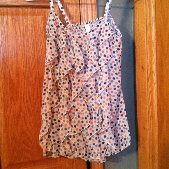 Ruffled polka dot tank