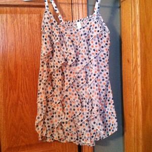 Ruffled polka dot tank
