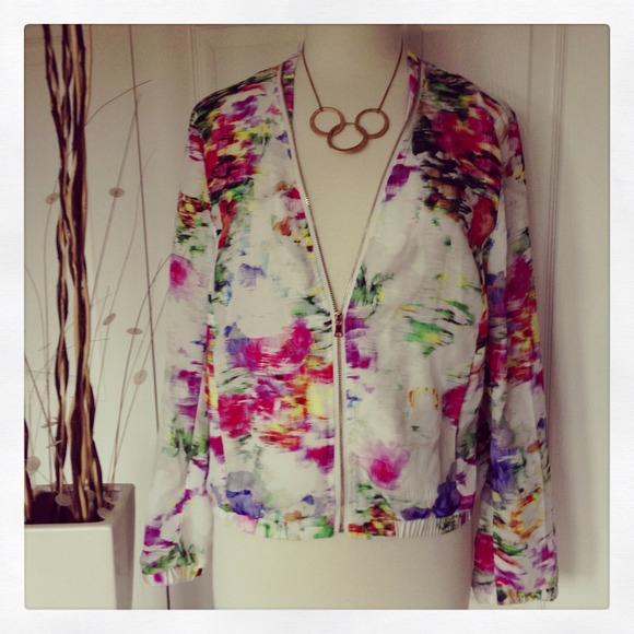 NEW H&M Painters Art Jacket Gold Zipper SZ 10/12💙 - Picture 1 of 4