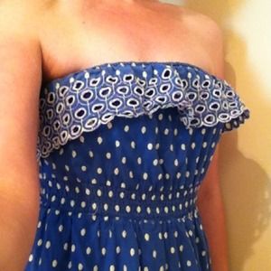 Adorable Vintage Look Blue strapless dress size 1x