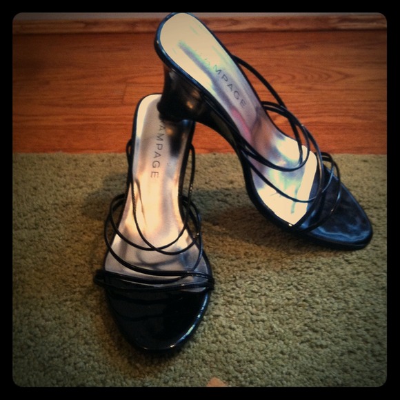 Rampage wedge black patent leather.