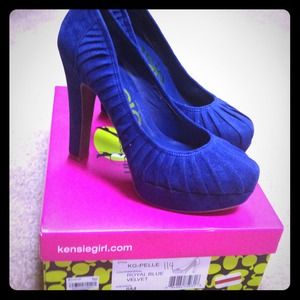 Royal Blue velvet shoes