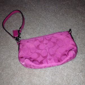 Pink COACH wristlet