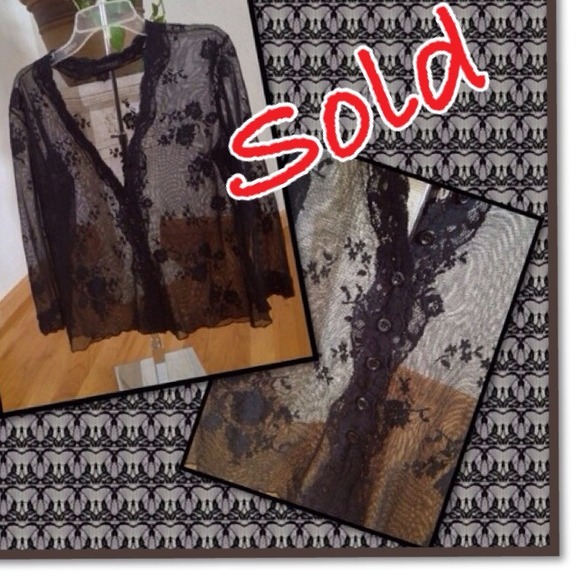 EXPRESS BLACK LACE CARDIGAN TOP