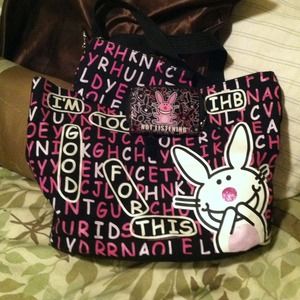 Happy bunny tote make up bag and fold wallet