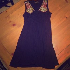 Forever 21 black jersey dress w/ Patchwork Detail