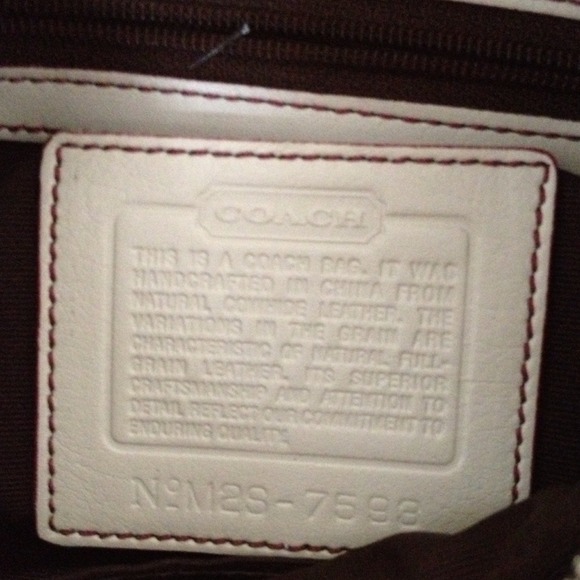 authentic coach purse.  Leather with leather trim. - Picture 2 of 3