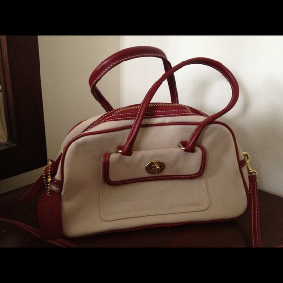 coach authentic purse. canvas,leather - Picture 1 of 2