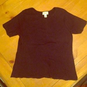 Talbots Petites navy short sleeved sweater