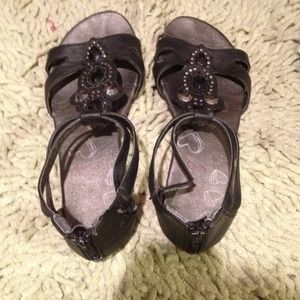 Black jewel sandals