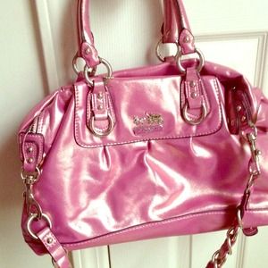 Inspired pink metallic coach purse!