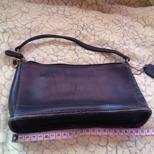 Authentic black leather coach purse