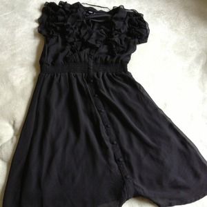 H&M black ruffled dress