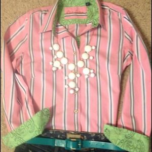 ❗RESERVED❗Robert Graham pink button down.