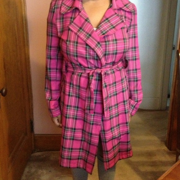 NWOT Beautiful plaid trench Baby Phat Coat sz XL
