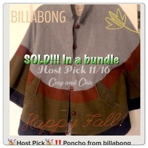 🎉Host Pick🎉‼️Poncho from billabong