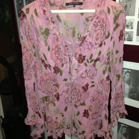 Sheer flowered top.
