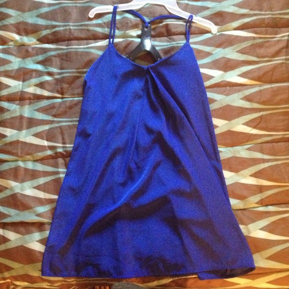 Silky blue strapped summer dress. Very light