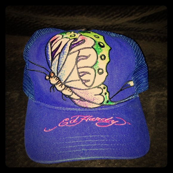 Royal blue Ed hardy hat