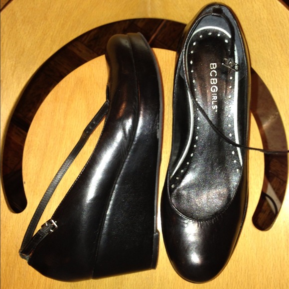BCBG Girl Black Wedge Shoes