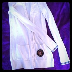 A&F white cardigan