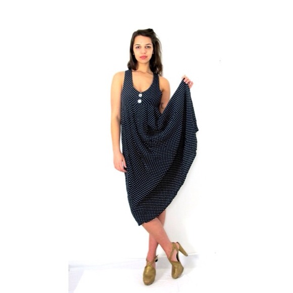 Vintage Express Polka Dot Jumper Dress Size Small