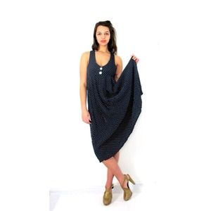 Vintage Express Polka Dot Jumper Dress Size Small