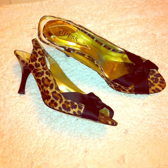 Leopard Print Guess Slingback Pumps