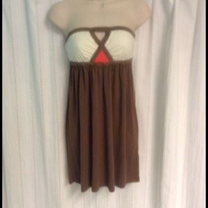 Brown/Pink Tube Dress by ALYTHEA. Brown/Pink Tube Dress by ALYTHEA.