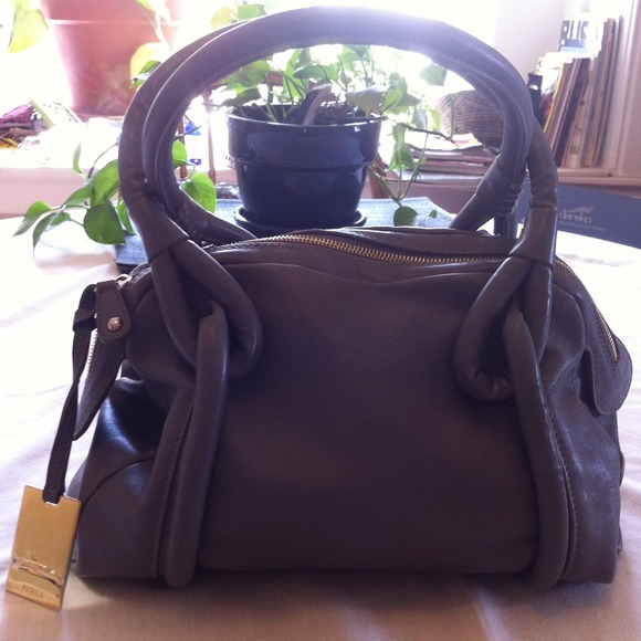 -Grey Furla satchel bag