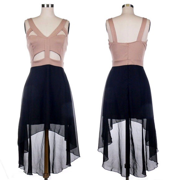 Sexy hi low dress color black or fuchsia - Picture 1 of 4