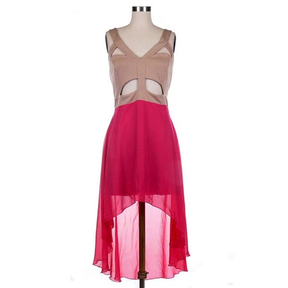 Sexy hi low dress color black or fuchsia - Picture 3 of 4