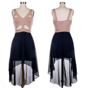 Sexy hi low dress color black or fuchsia