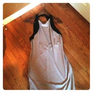 Tan & black  midi body- con dress✅