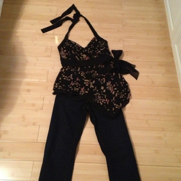 BCBGMaxzria printed halter top