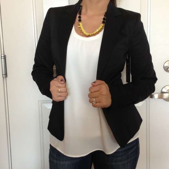 H&M Jackets & Blazers - H&M sateen chic black blazer