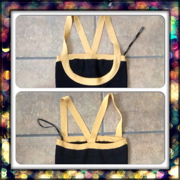 ⚡REDUCED⚡Black and Yellow Bandage dress - Picture 2 of 2