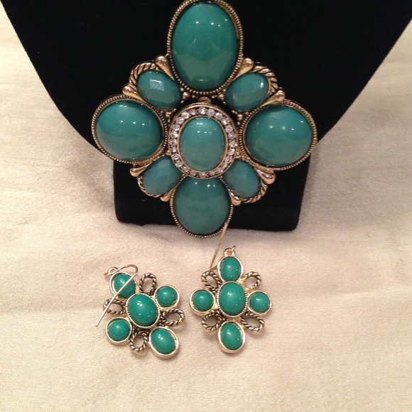 Brand new Teal Long necklace and earrings - Picture 3 of 3