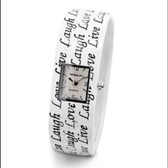 Live Laugh Love  White Watch Bangle