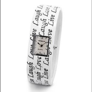 Live Laugh Love  White Watch Bangle