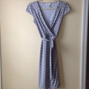 Black and white wrap dress