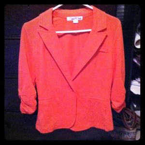 Coral blazer, cotton and comfy, not stiff