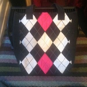 Maurice's black white and hot pink handbag