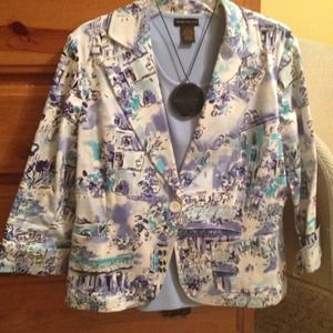 Multi colored print blazer