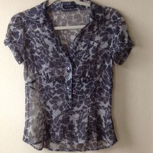 Gray floral blouse