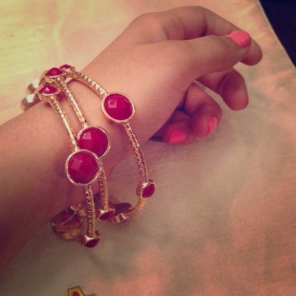 Maroon and Gold Bracelets - Picture 1 of 3